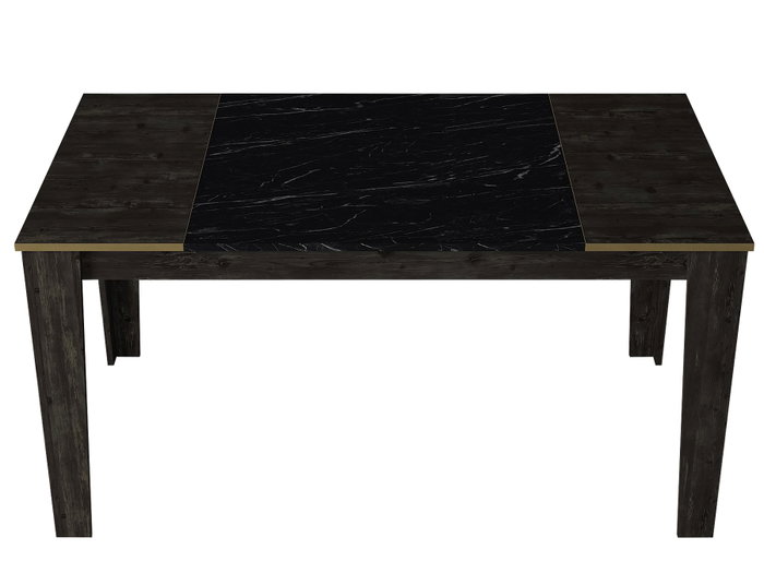 Hanah Home Mesa de Comedor Veyron Negro y Dorado